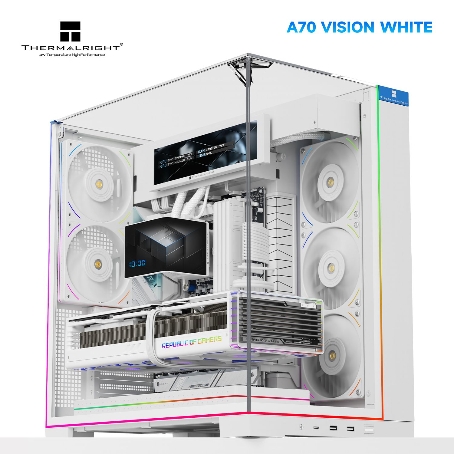 Корпус без блока питания Thermalright TR-A70 Vision White FAN5-C (TR-A70 Vision White FAN5-C)